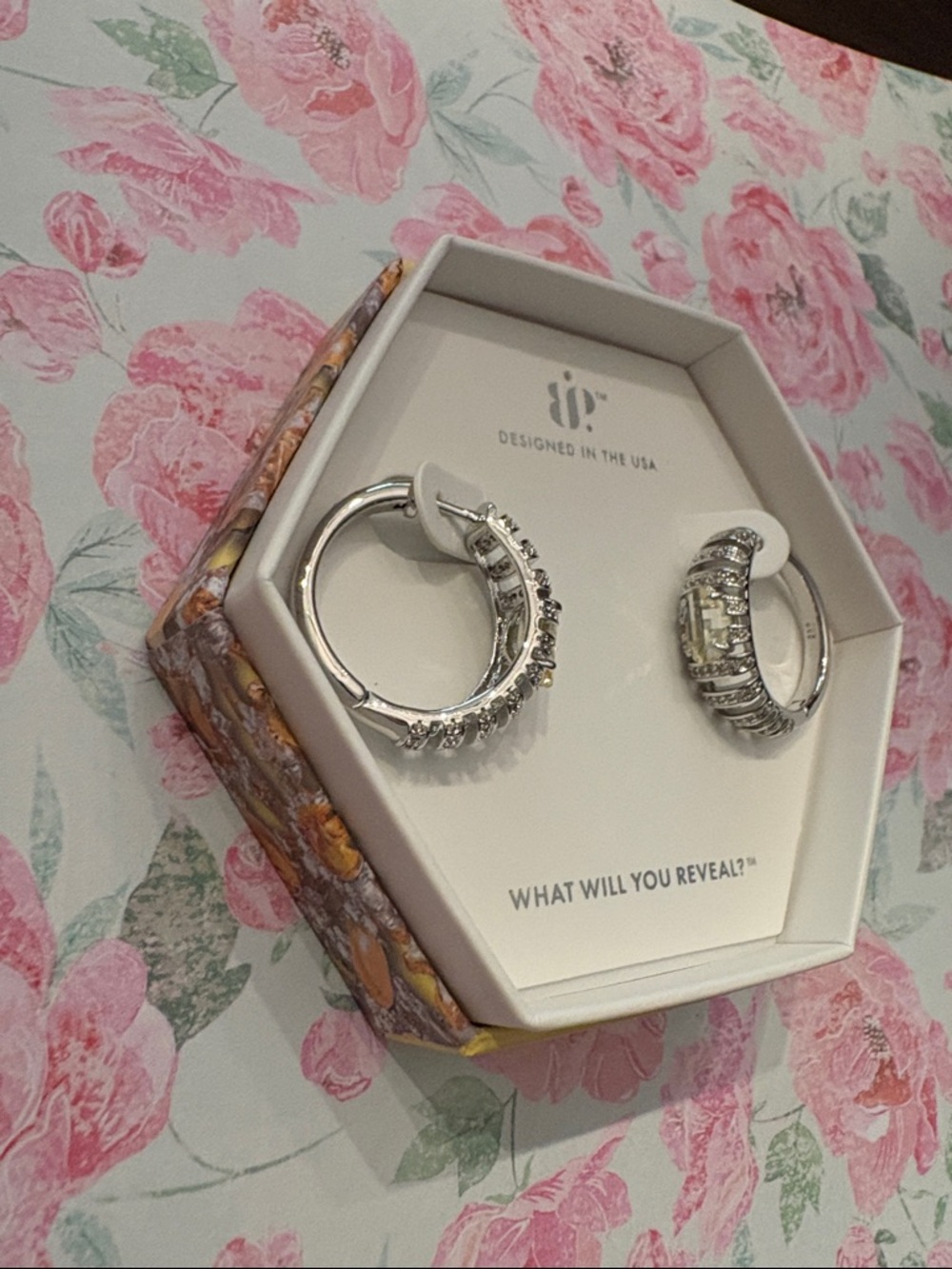 November Citrine on Rhodium Hoops - Bomb Party - Held by Motion